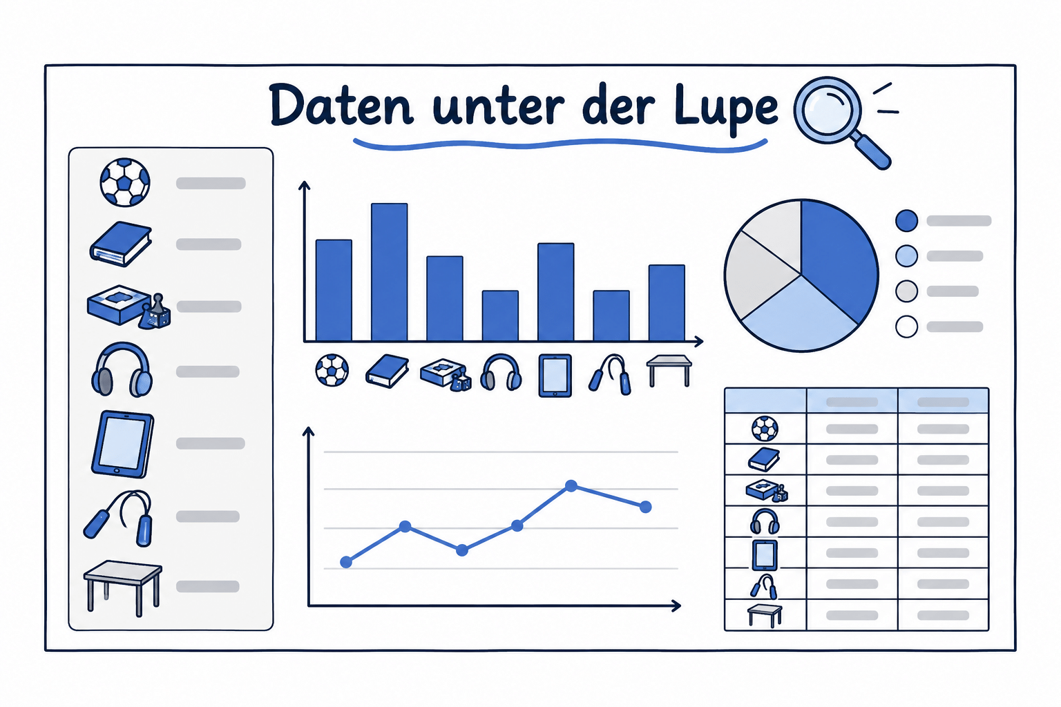Mögliche Gestaltung für Daten unter der Lupe