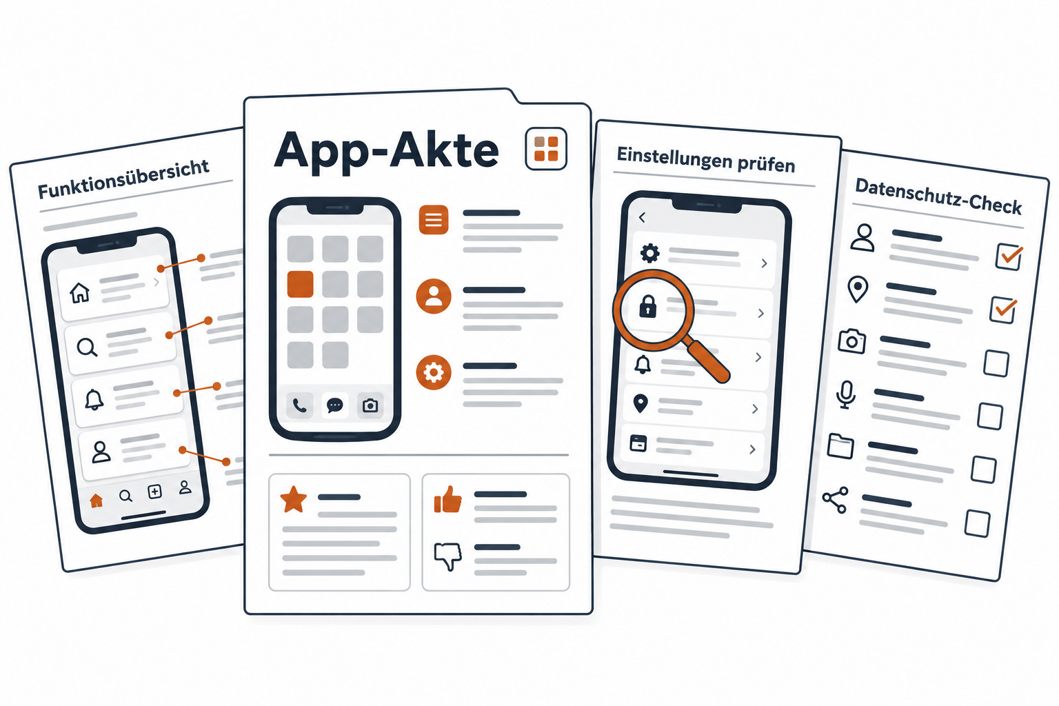 Mögliche Gestaltung für Die App unter der Lupe