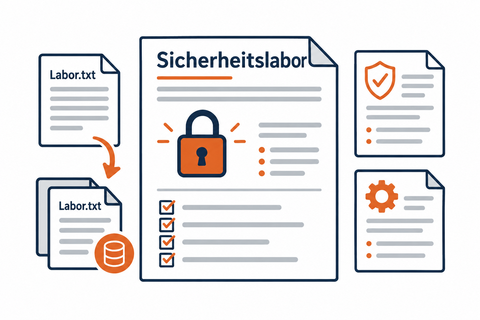 Mögliche Gestaltung für Daten sicher übertragen und sichern